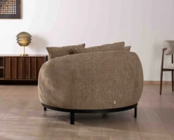Meuble House Chauffeuse XL en tissu bouclette taupe