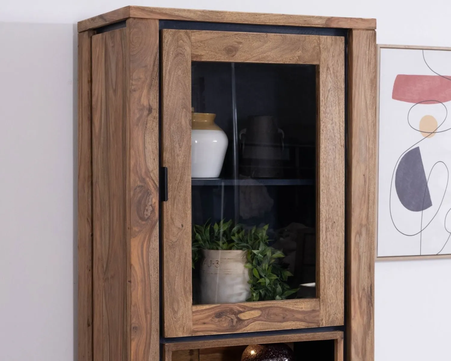 Meuble House Colonne vitrée en palissandre "Enoa" avec rétroéclairage Discount