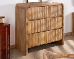 Meuble House Commode design rétro avec façades cannelées 