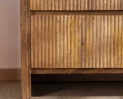 Meuble House Commode design rétro avec façades cannelées 