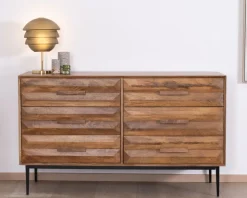 Meuble House Commode en manguier et pieds métal style rétro "Presto" 6 tiroirs demi largeur Sale