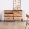 Meuble House Commode 6 tiroirs "Conoa" acacia et pieds métal noir Best