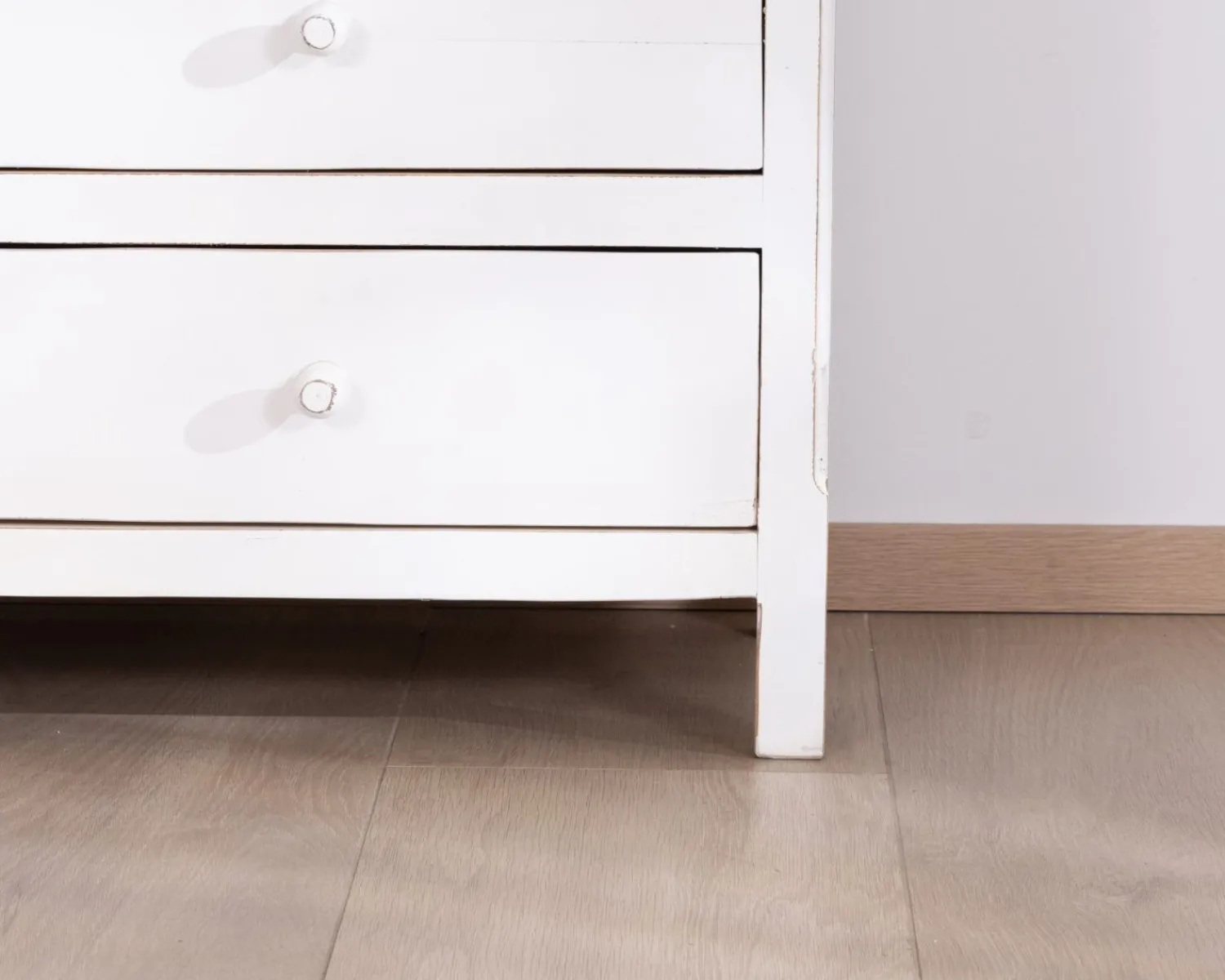 Meuble House Commode 6 tiroirs en acacia "Equinoxe" blanche et plateau naturel Best