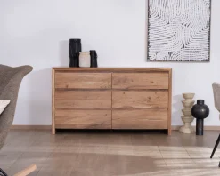 Meuble House Commode 6 tiroirs en acacia style scandinave