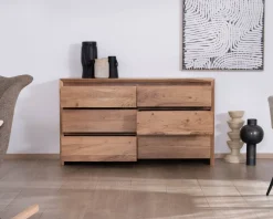Meuble House Commode 6 tiroirs en acacia style scandinave