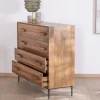 Meuble House Commode 4 tiroirs grande largeur "Presto" en manguier style rétro Discount