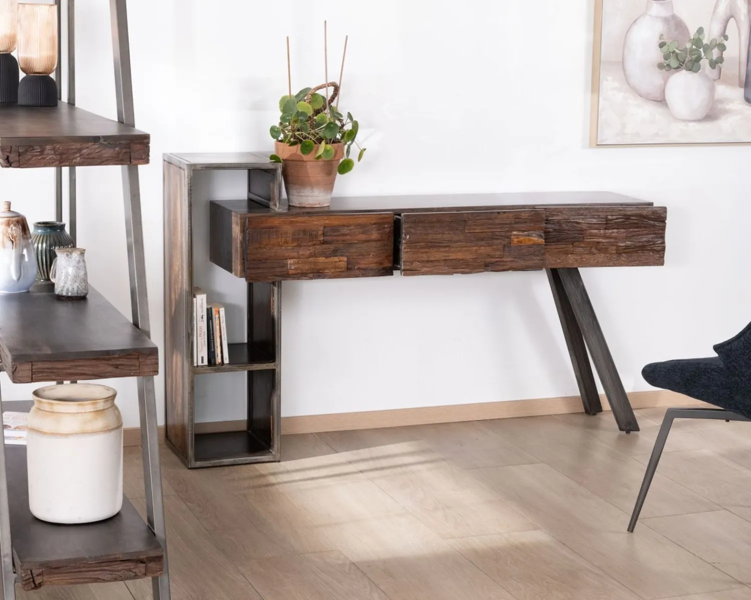 Meuble House Console design et originale en bois et métal "Crescendo" Clearance