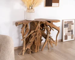 Meuble House Console en racine de teck naturelle 