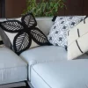 Meuble House Coussin brodé motif feuillage ultra graphique "Kavon" 45x45cm Outlet