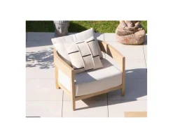 Meuble House Coussin de canapé blanc cassé et noir "Kavon" motif graphique Clearance