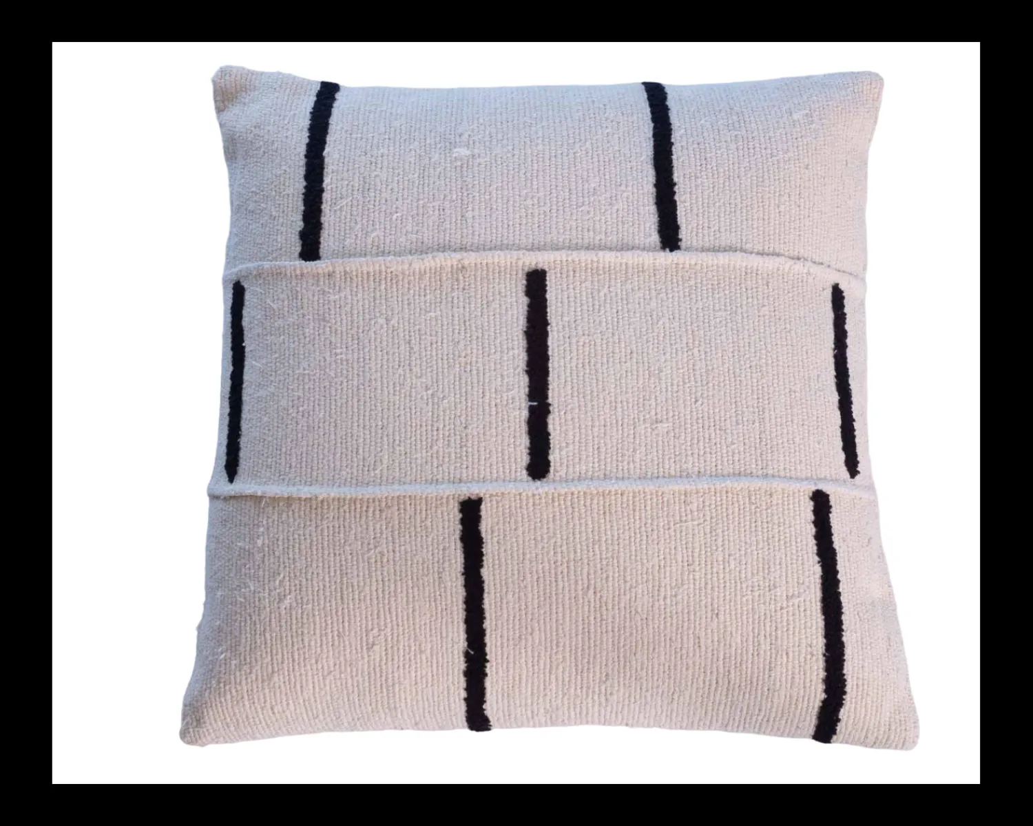 Meuble House Coussin de canapé blanc cassé et noir "Kavon" motif graphique Clearance