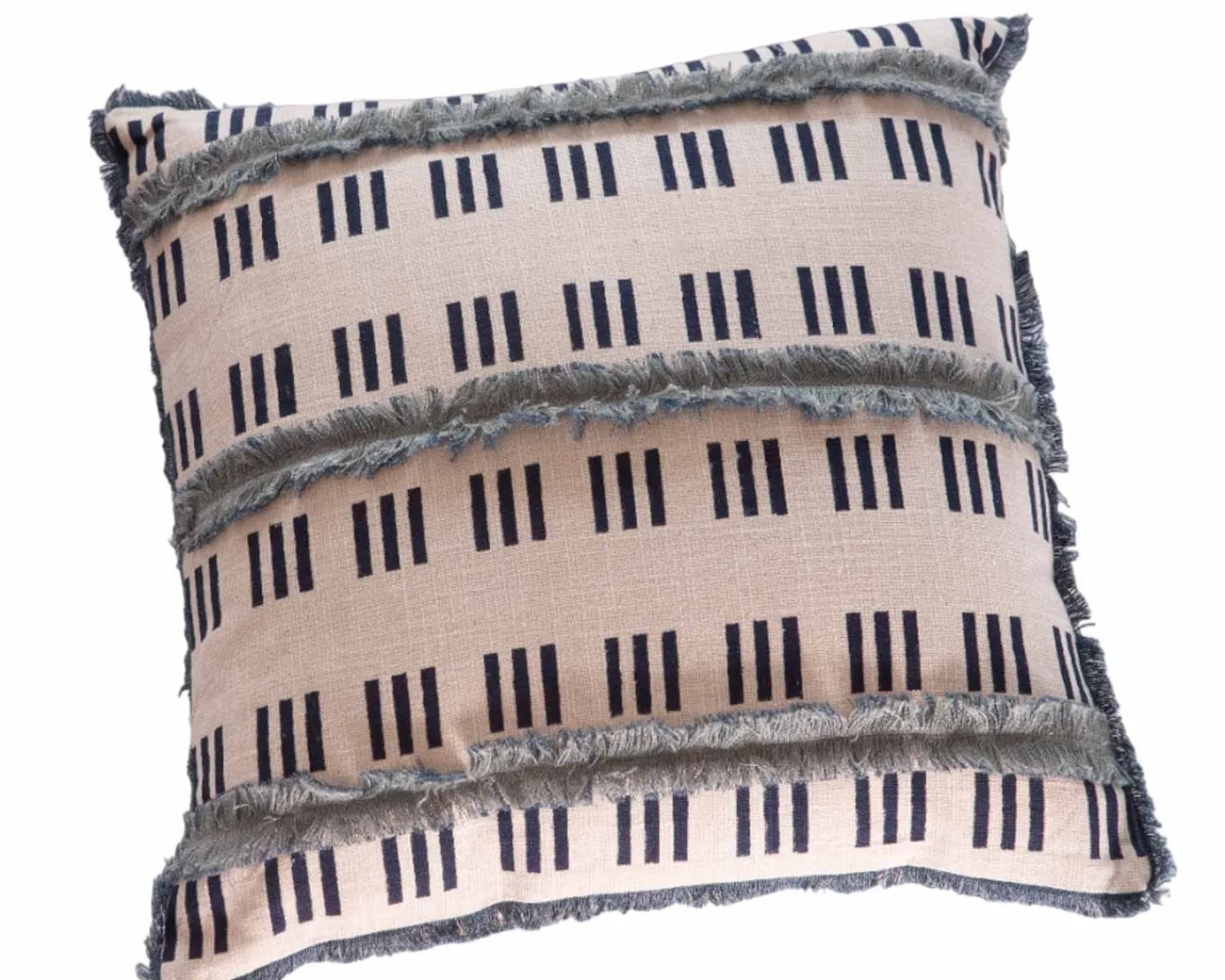 Meuble House Coussin imprimé en coton et lin "Solira" format carré 45x45cm Outlet