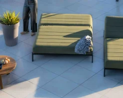 Meuble House Double bain de soleil haut de gamme vert et noir