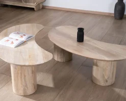 Meuble House Duo de tables basses design épuré en manguier "Jappy" forme haricot Clearance