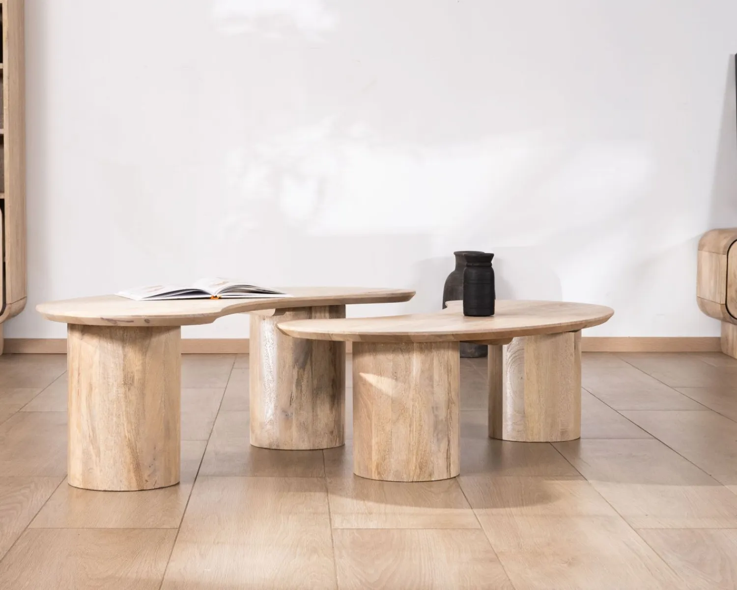 Meuble House Duo de tables basses design épuré en manguier "Jappy" forme haricot Clearance