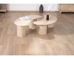 Meuble House Duo de tables basses design épuré en manguier