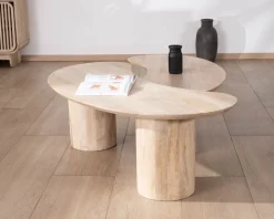 Meuble House Duo de tables basses design épuré en manguier