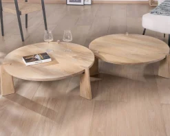 Meuble House Duo de tables basses rondes en manguier naturel