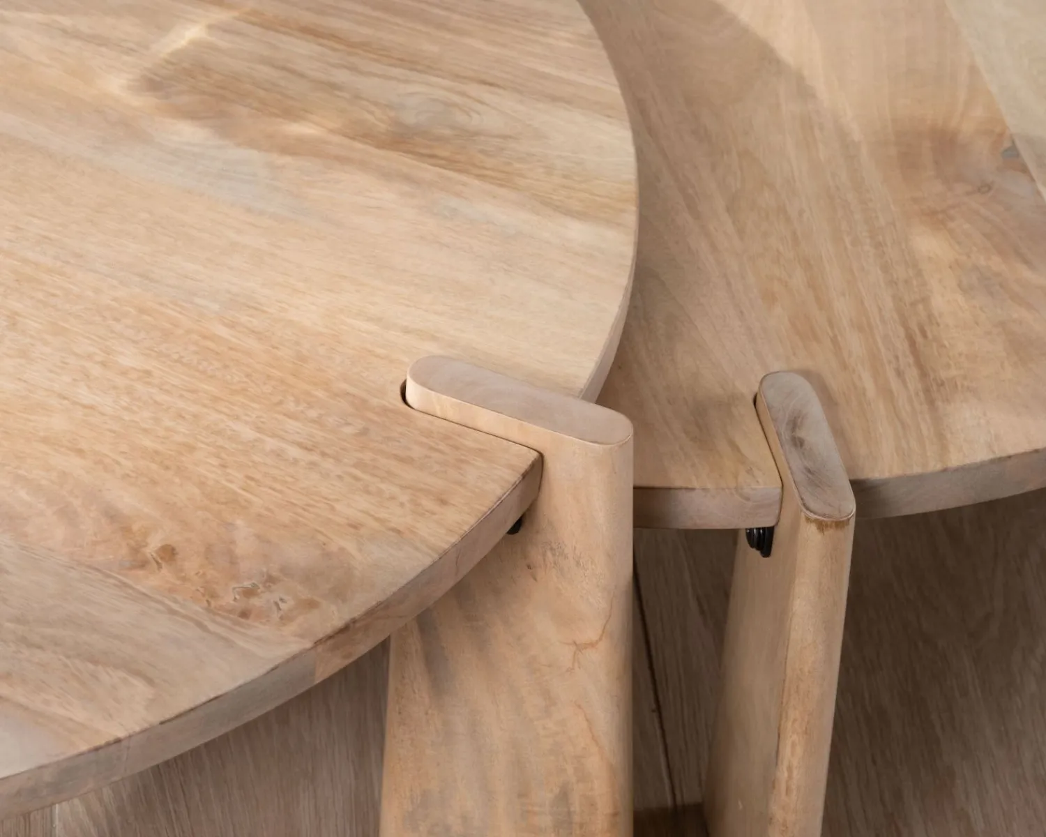 Meuble House Duo de tables basses rondes en manguier naturel "Loopie" Clearance