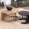 Meuble House Duo de tables basses rondes en manguier sablé marron et noir "Koneks" Hot