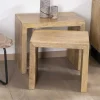 Meuble House Duo de tables d'appoints gigognes en manguier lignes épurées "Manoha" Sale