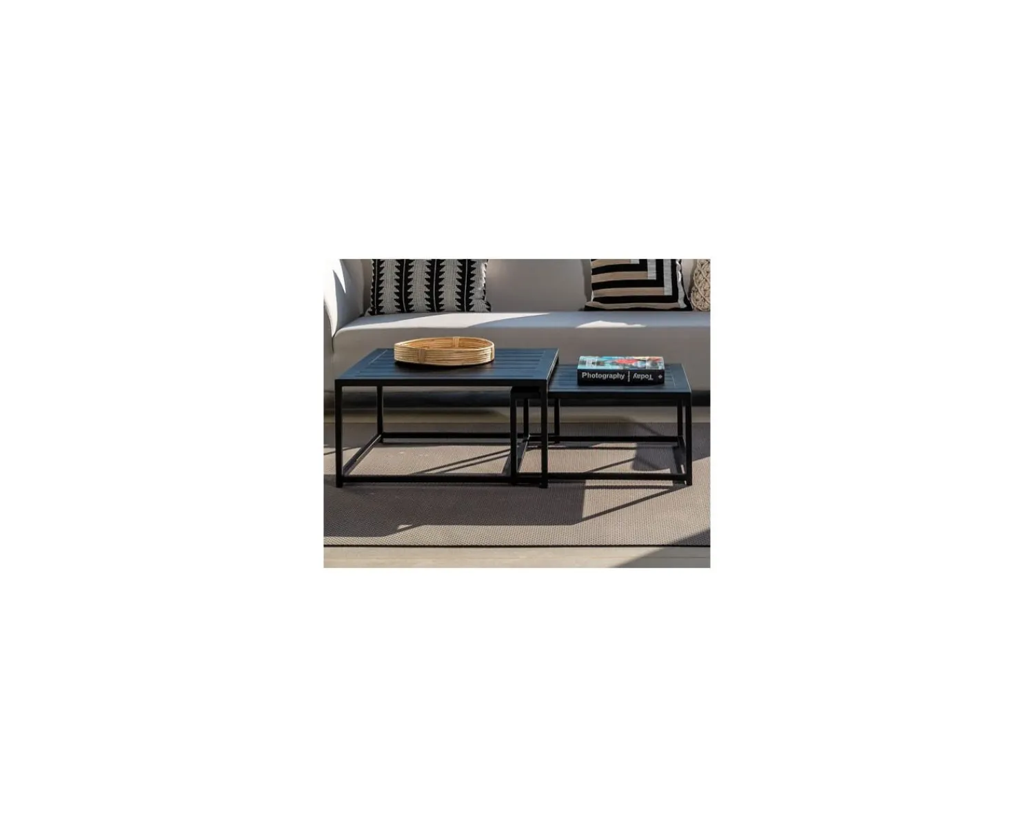 Meuble House Duo de tables gigognes noires et tendances pour l'extérieur Outlet