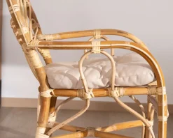 Meuble House Elégant fauteuil de jardin en rotin avec assise rembourrée
