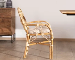 Meuble House Elégant fauteuil de jardin en rotin avec assise rembourrée