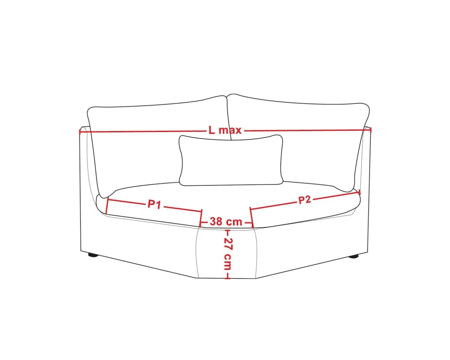 Meuble House Elément d'angle pour canapé modulaire camel en velours larges côtes "Kédusa" New