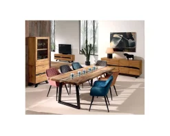 Meuble House Enfilade design en teck recyclé motif nature brute "Copley"