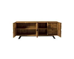 Meuble House Enfilade design en teck recyclé motif nature brute 