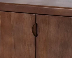 Meuble House Enfilade esprit rétro chic 4 portes 180 cm en manguier massif teinte noyer "Odessa" Hot