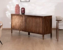 Meuble House Enfilade esprit zen en manguier 180 cm « Sicora » teinte noyer New