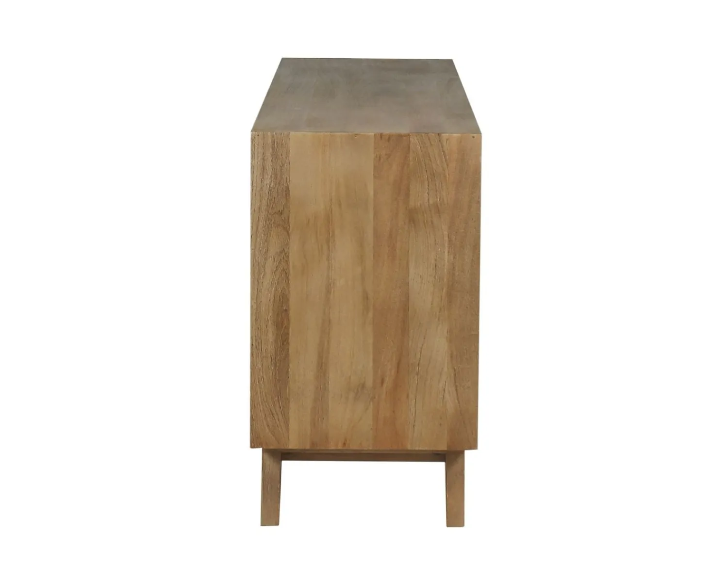 Meuble House Enfilade 4 portes 200 cm en manguier teinte noyer clair "Elyka" style scandinave Best