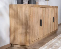 Meuble House Enfilade 4 portes en manguier massif et poignée métal 