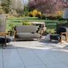 Meuble House Ensemble canapé et fauteuil de jardin en tissu gris foncé "Aristochair" New