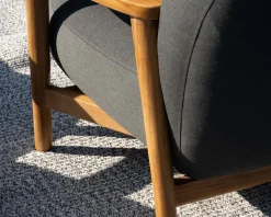 Meuble House Ensemble canapé et fauteuil de jardin en tissu gris foncé "Aristochair" New