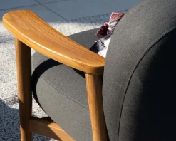 Meuble House Ensemble canapé et fauteuil de jardin en tissu gris foncé 