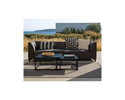 Meuble House Ensemble de jardin gris foncé aluminium et tissu Sunbrella