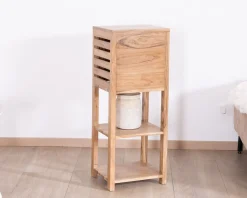 Meuble House Etagère de rangement en acacia avec un compartiment en persienne