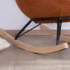 Meuble House Fauteuil à bascule contemporain en tissu bouclette terracotta "Calista" Hot