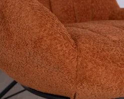 Meuble House Fauteuil à bascule contemporain en tissu bouclette terracotta