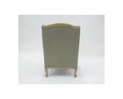 Meuble House Fauteuil bergère imprimé ginko taupe et crème 