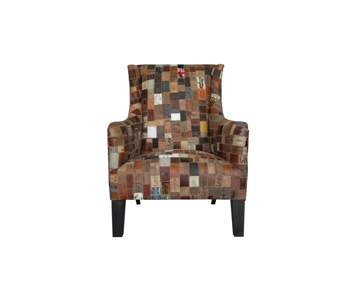 Meuble House Fauteuil bergère 100% unique tissu recyclé et bois "Pop Vintage" Hot