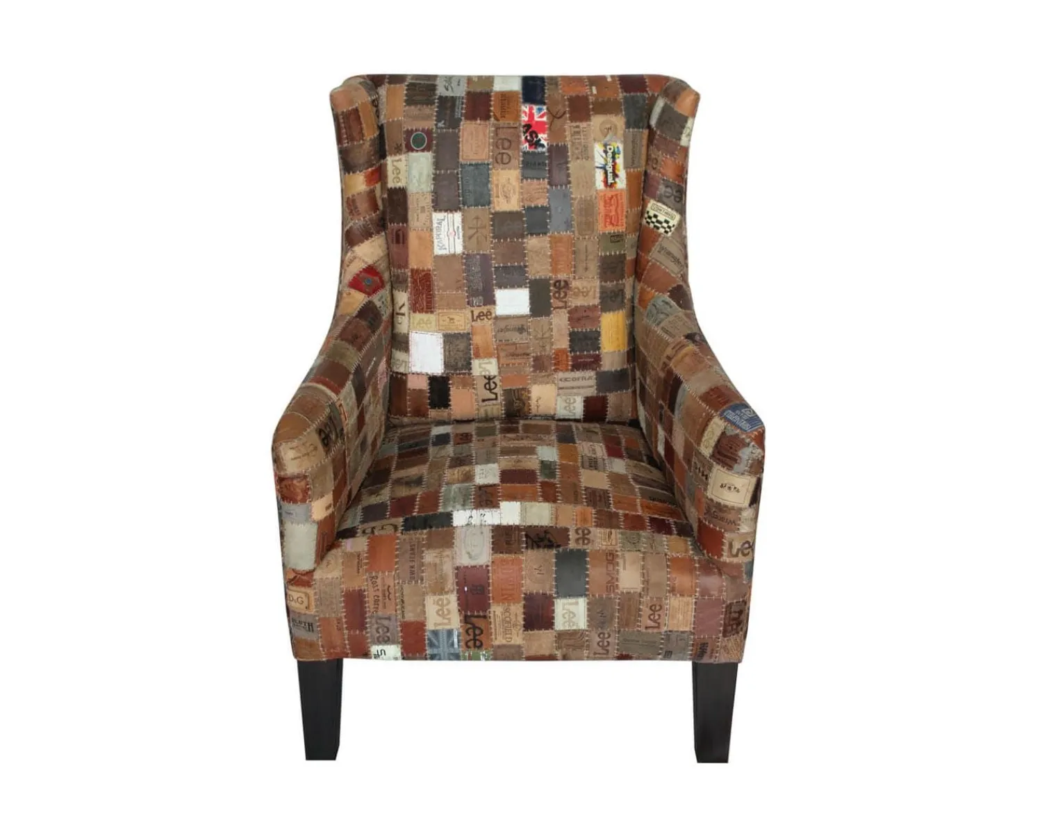 Meuble House Fauteuil bergère 100% unique tissu recyclé et bois "Pop Vintage" Hot