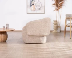 Meuble House Fauteuil club revisité « Sweet Culture » en tissu marron chiné esprit vintage contemporain Online