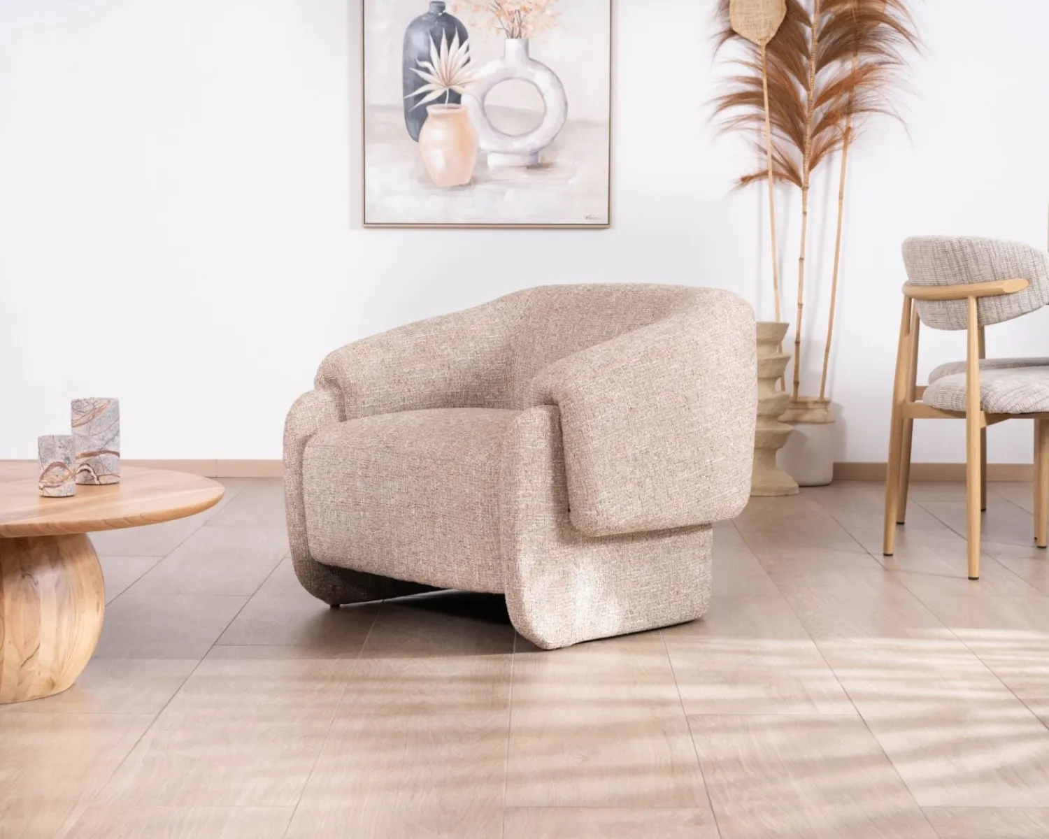 Meuble House Fauteuil club revisité « Sweet Culture » en tissu marron chiné esprit vintage contemporain Online