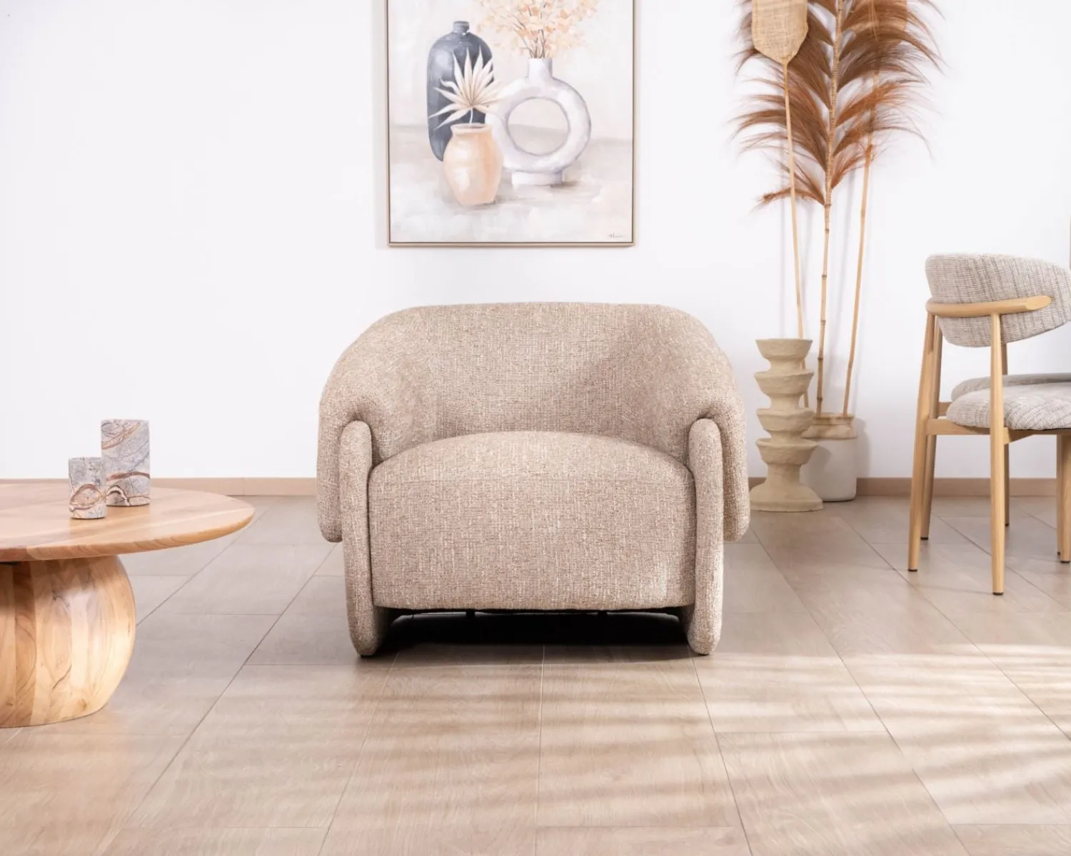 Meuble House Fauteuil club revisité « Sweet Culture » en tissu marron chiné esprit vintage contemporain Online