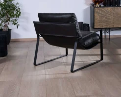 Meuble House Fauteuil club revisité tissu anthracite et métal noir "Torsten" Outlet