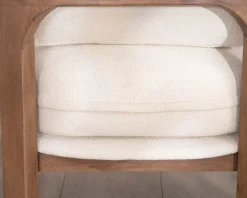 Meuble House Fauteuil d'appoint design scandinave en tissu bouclette écru